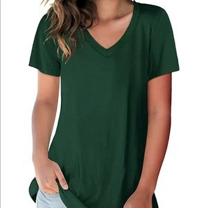 SAMPEEL Women's Basic V Neck Short Sleeve T Shirts